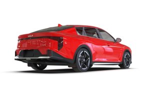 Kia K4 Mud Flap - Rally Armor - Red Logo - Black - `25-`27